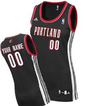 Women%27s Customized Portland Trail Blazers Black Basketball Jersey